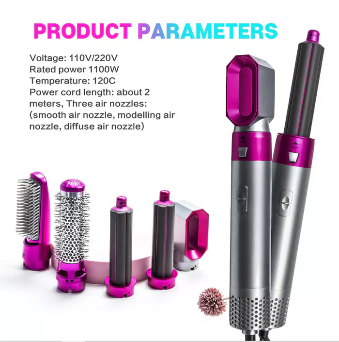 5 in 1 Automatic Curling Iron Brush Hair Straightener