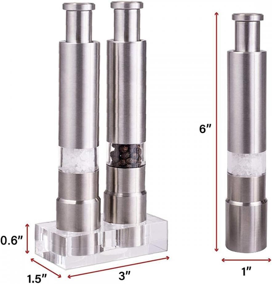 Stainless Steel Thumb Push Salt Pepper