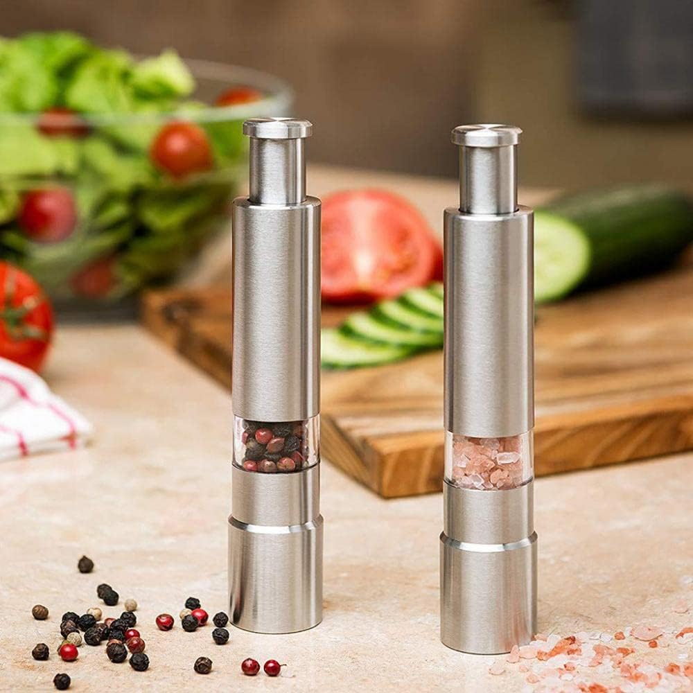 Stainless Steel Thumb Push Salt Pepper