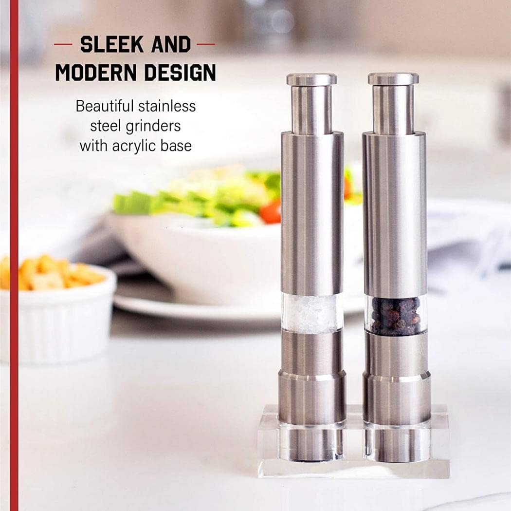 Stainless Steel Thumb Push Salt Pepper