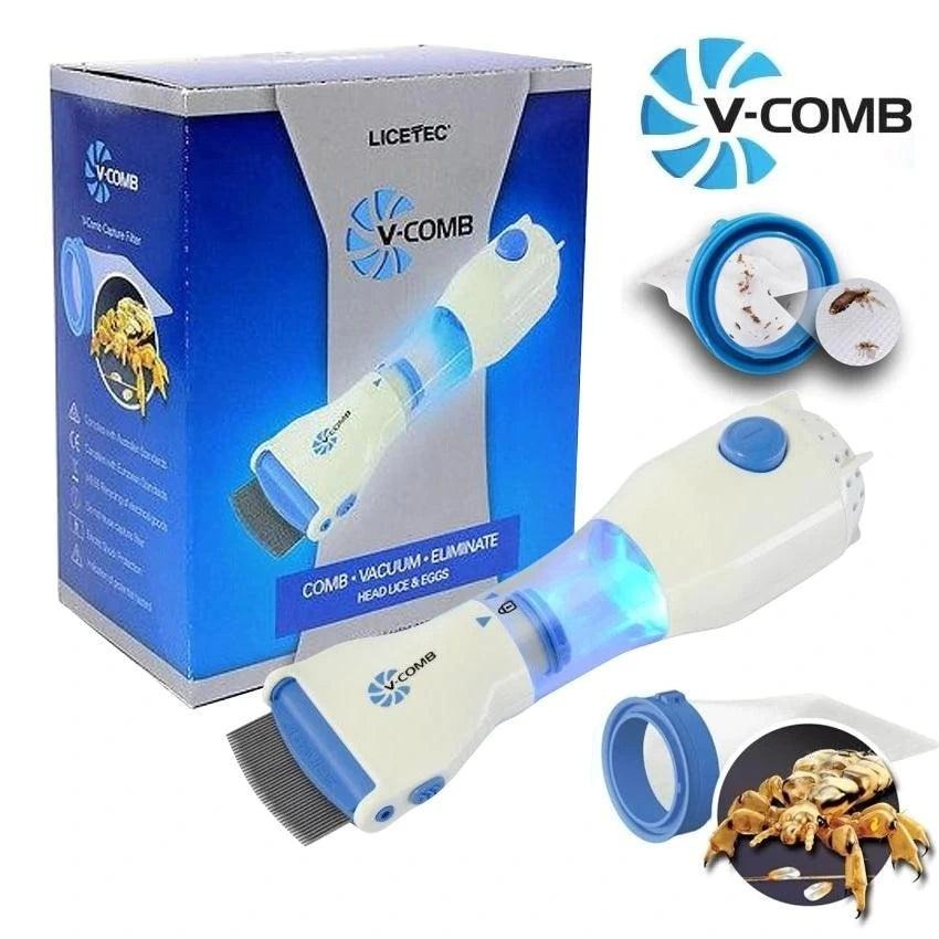 V Comb All in 1- Electric Vaccum Remover Comb Treatment for all Lice/Crab/Dandruff Remover