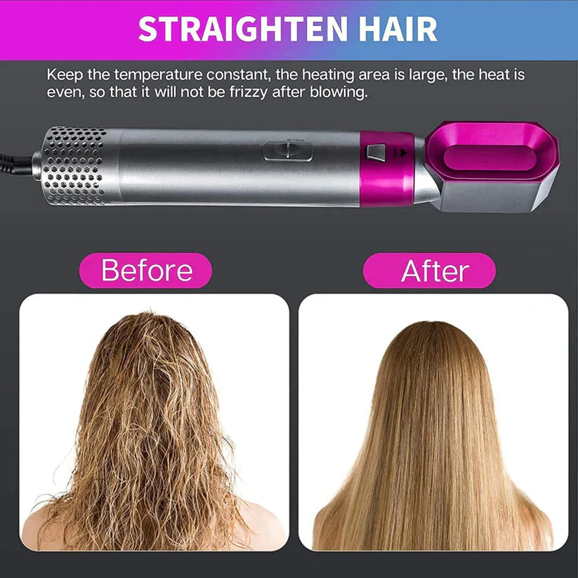 5 in 1 Automatic Curling Iron Brush Hair Straightener