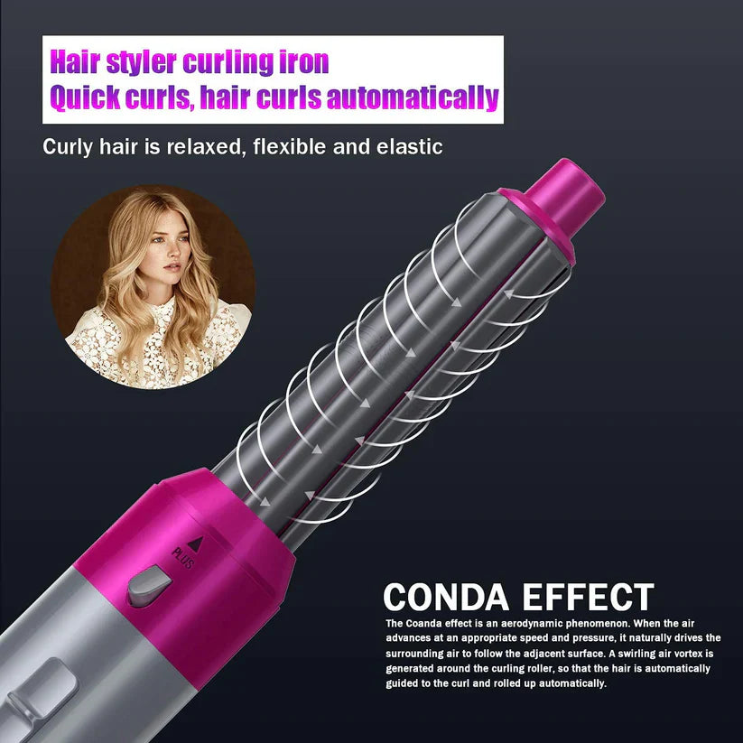 5 in 1 Automatic Curling Iron Brush Hair Straightener
