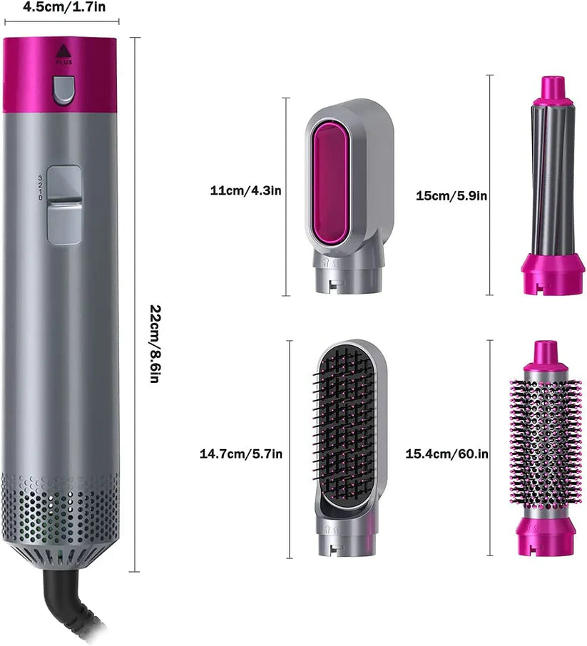 5 in 1 Automatic Curling Iron Brush Hair Straightener