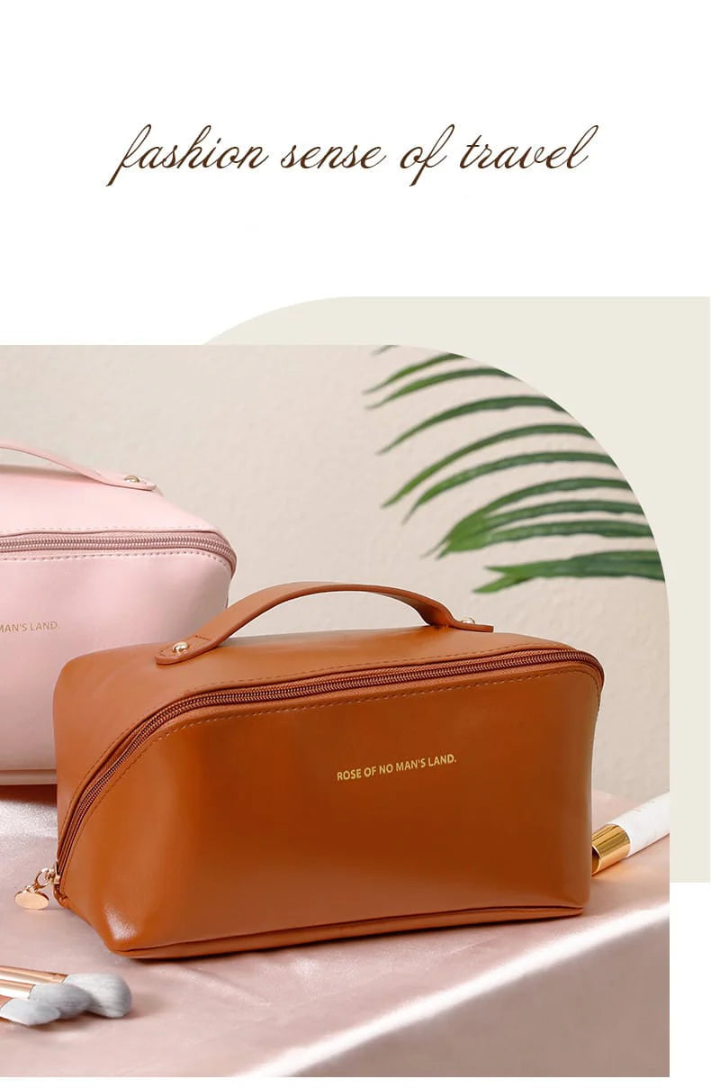 Portable PU Makeup Organizer Waterproof Multifunctional Bag